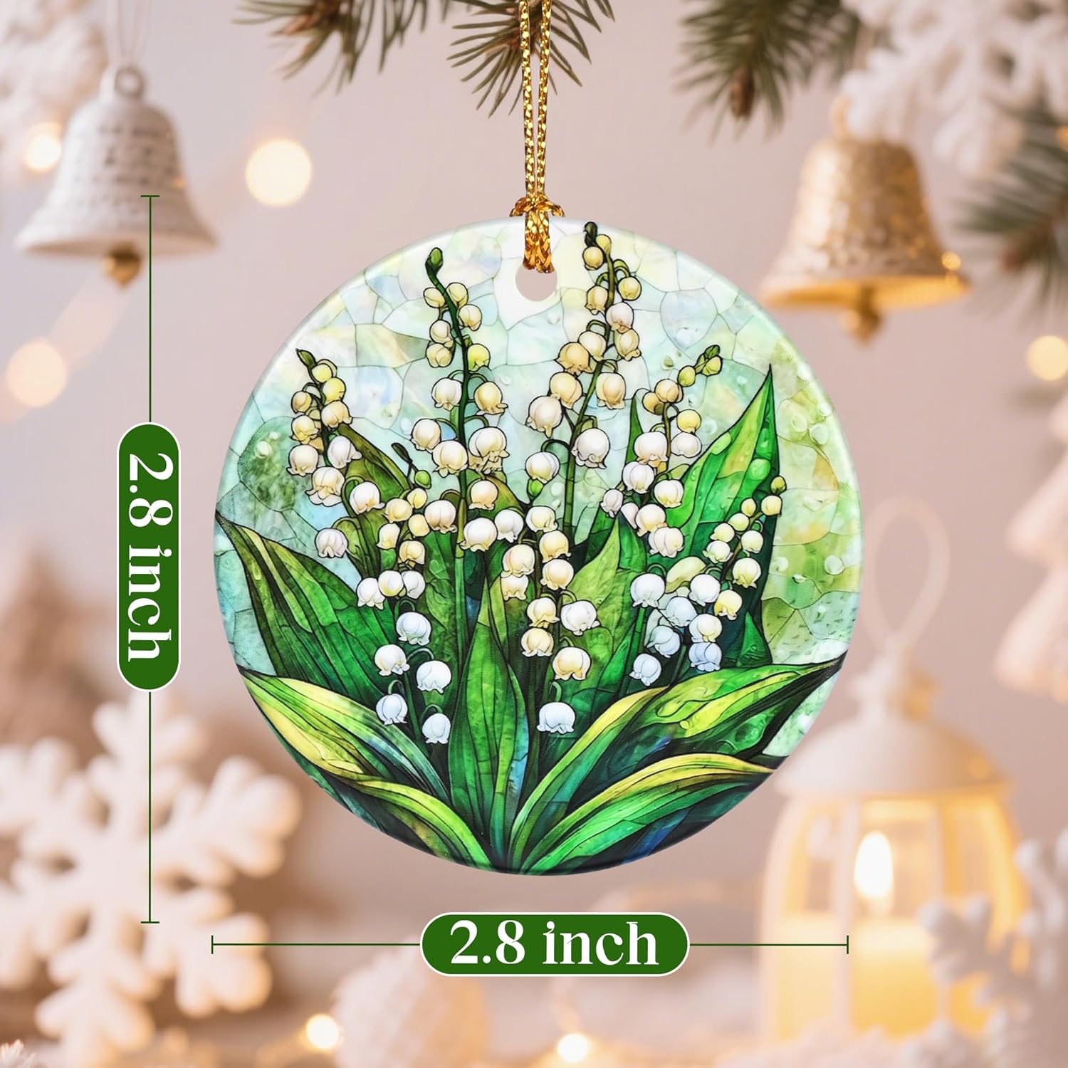 Christmas Ornaments, Lily of The Valley Flower Ornament, Christmas Tree Ornaments, Xmas Decorations, Holiday Decorations, Gifts for Flower Lovers, Holiday Party Gifts, and Xmas Gift Ideas