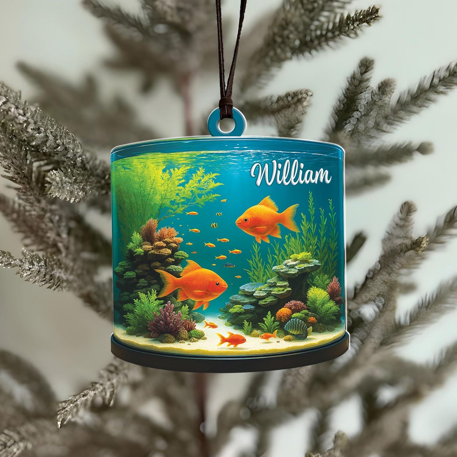 Personalized Aquarium Fish Tank Ornament, Fishes Christmas Ornament, Underwater Aquarium Ornament, Aquarium Decorations for Fish Tank, Gift for Ocean Lovers, Scuba Divers (FT1)