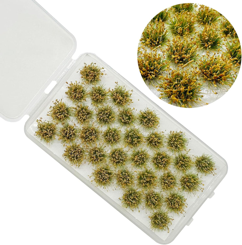 Woohome 2 Boxes Static Grass Tuft Model Grass Tufts Railway Artificial Grass Bushy Tuft Flower Cluster Vegetation Groups for Train Landscape Railway Artificial Grass Modeling