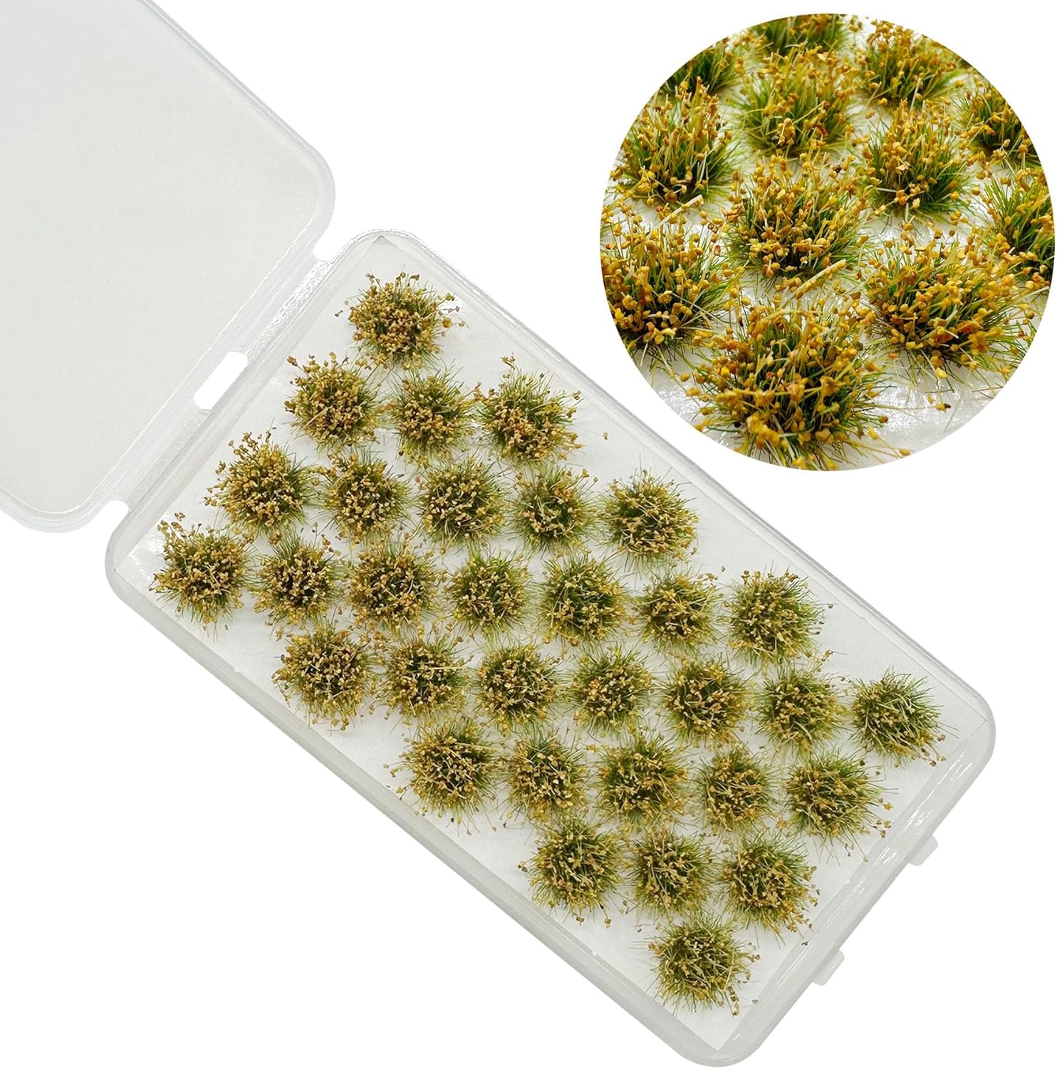 Woohome 2 Boxes Static Grass Tuft Model Grass Tufts Railway Artificial Grass Bushy Tuft Flower Cluster Vegetation Groups for Train Landscape Railway Artificial Grass Modeling