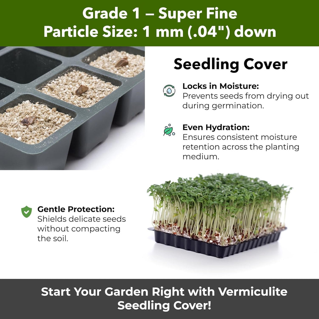 Organic Superfine Vermiculite for Indoor Gardening Plants and Mushrooms – Enhances Soil Aeration, Seed Germination, Rooting Cuttings – Small Packages and Bulk (Vermiculite Grade 1 - Superfine, 30 qts)