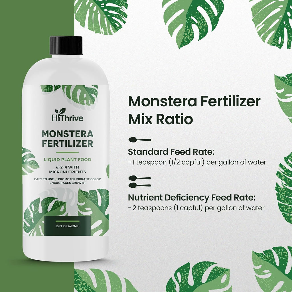 16oz Monstera Plant Food - Makes 96 Gallons of Monstera Fertilizer, Liquid Indoor Plant Fertilizer for Obliqua, Deliciosa and More, 6-2-4 NPK Ratio for Houseplants’ Healthy Growth & Glossy Leaves
