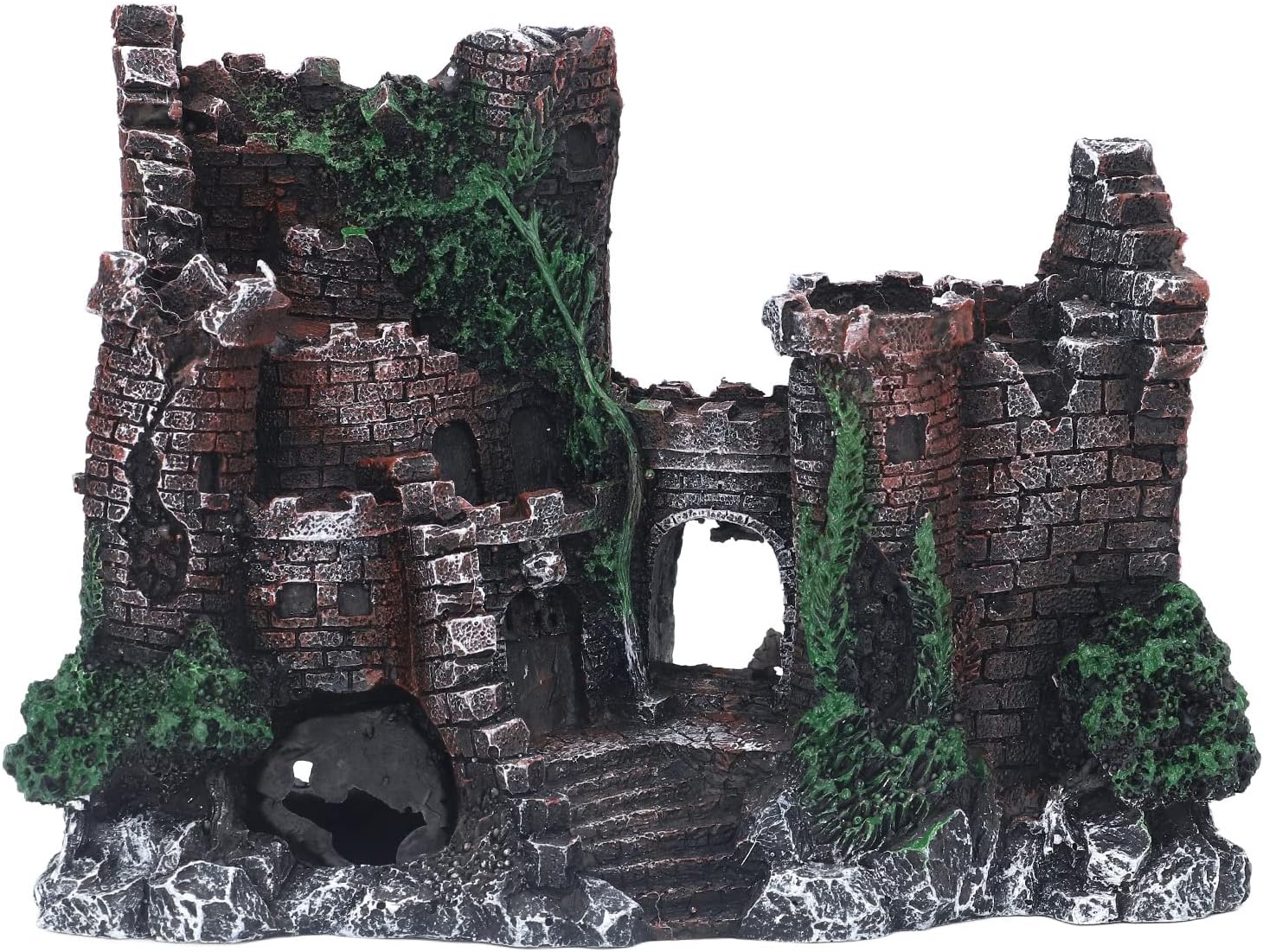 Aquarium Castle Decoration, Fish Castle Ornament, Lifelike Fish House with Hideout, for Saltwater Freshwater Aquariums, Simulation Decoration