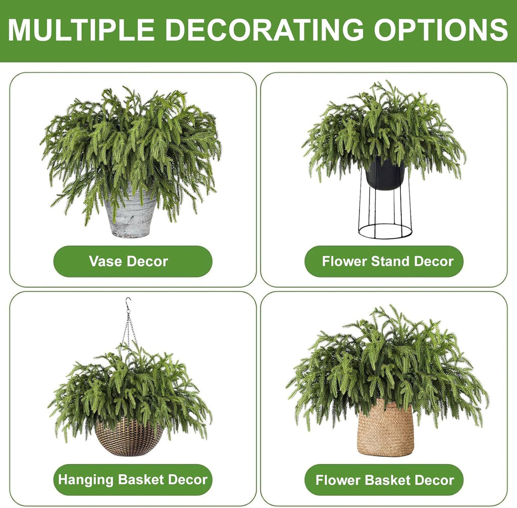 Artgar 100 Pcs Pine Branches - 18 Inch Artificial Green Pine Stem - Real Touch Christmas Greenery Pines Branches for DIY Flower Arrangement Home Indoor Christmas Decor