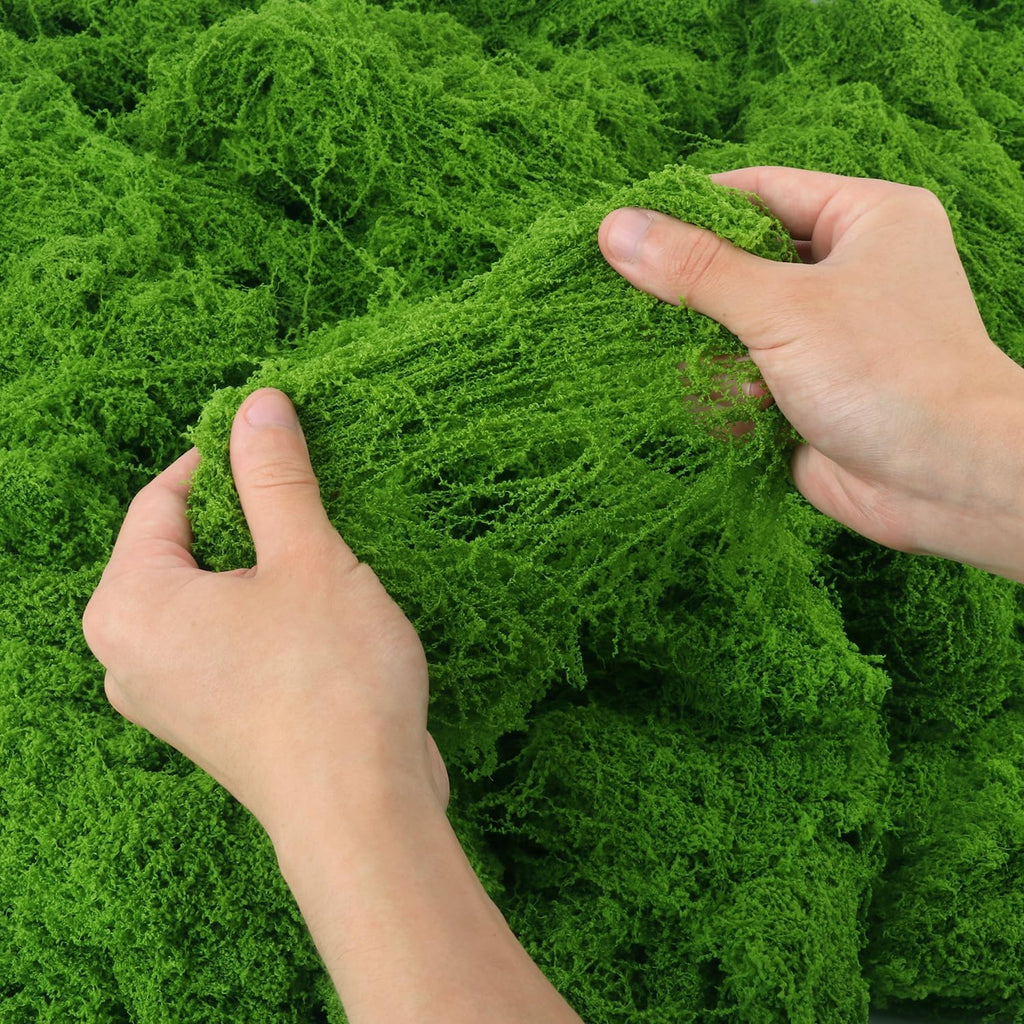 35 OZ Artificial Moss for Potted Plants, Premium Green Fake Moss for Crafts, Indoor and Outdoor Planters, DIY Decor and Fairy Gardens