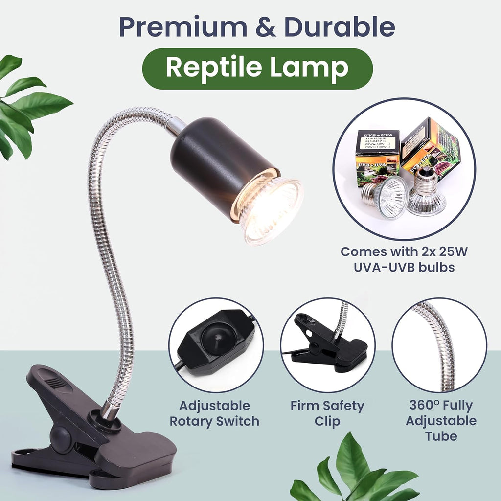 Large Turtle Tank Kit for Aquatic Turtles – Complete Starter Habitat with Filter, UVB Lamp, Basking Platform, Plants, Feeding Ring – Turtle Aquarium Kit (Black)