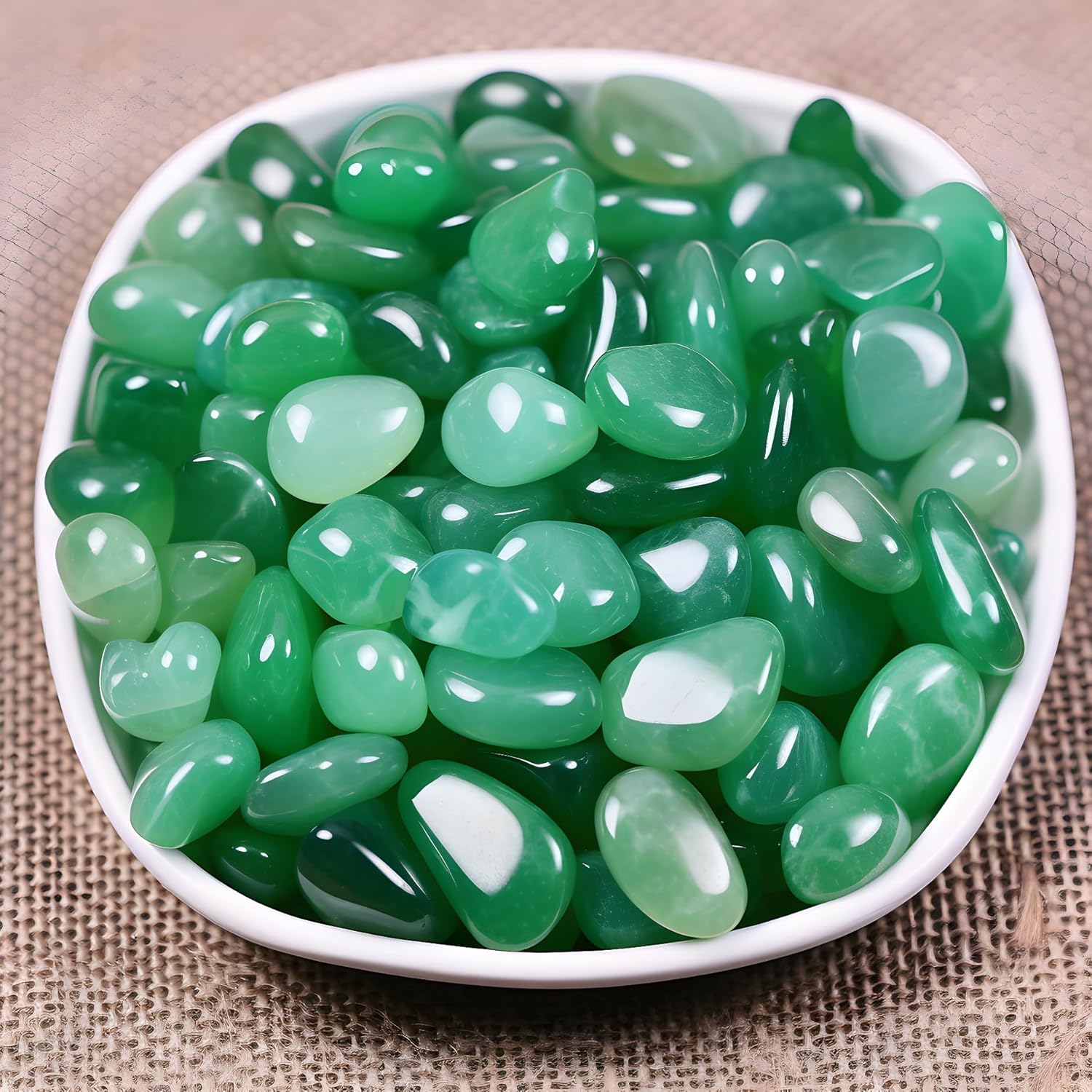 Polished Aventurine Crystal Chips 200 Pcs - 0.3" 10 oz Tumbled Stone Chips Crushed Sea Glass Stones Healing Reiki Crystal Jewelry Making Home Decoration