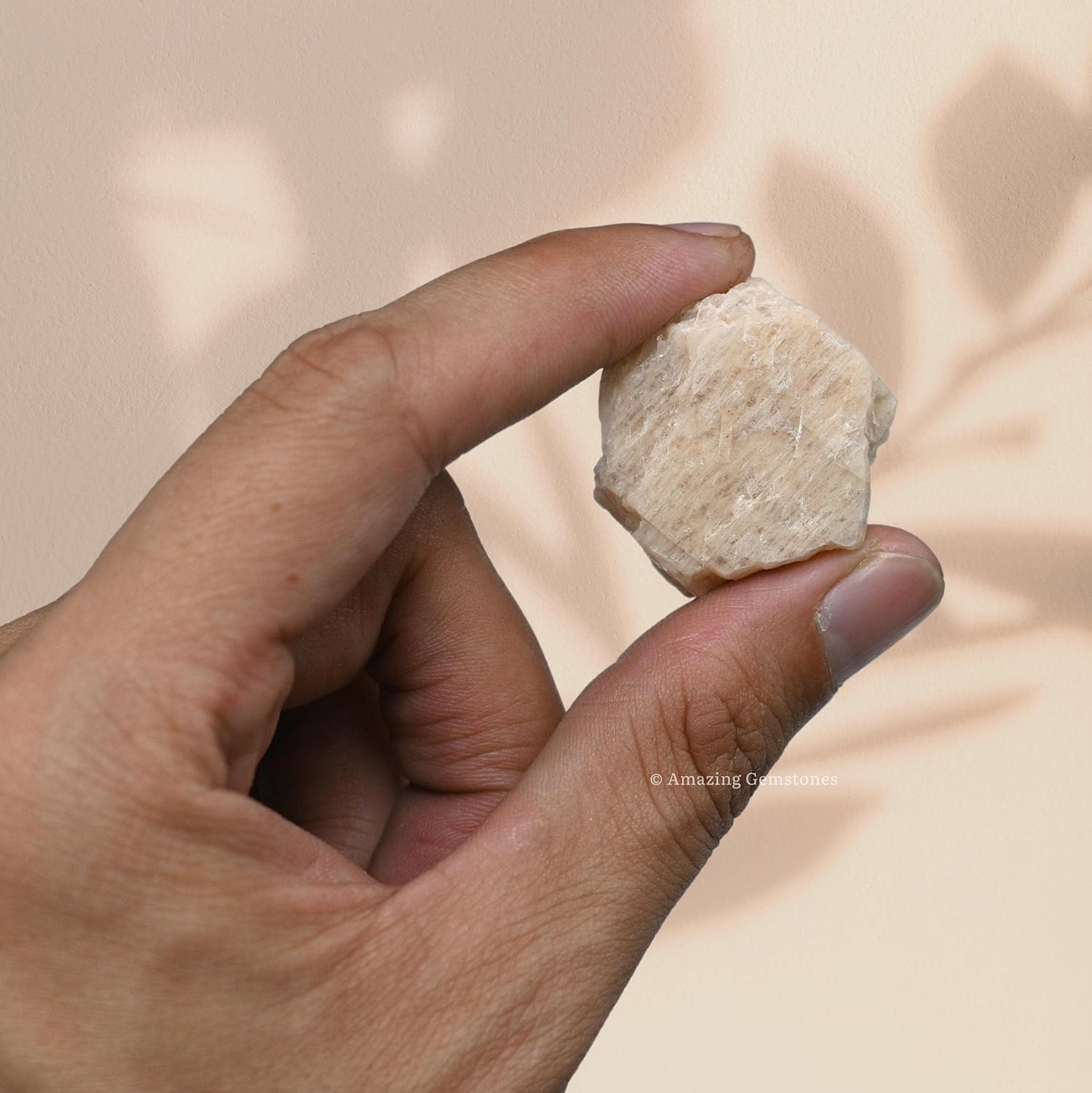 Amazing Gemstone Cream Moonstone Raw Crystals and Healing Stones, Natural Rocks for Tumbling and DIY Raw Stones and Crystals (1 lb)