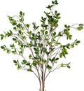 Sggvecsy 43’’ 3Pcs Artificial Ficus Branches Faux Leaf Spray Green Eucalyptus Branches Artificial Greenery Stems Fake Ficus Twig Plants for Home Office Wedding Vase Filler Shop Decoration