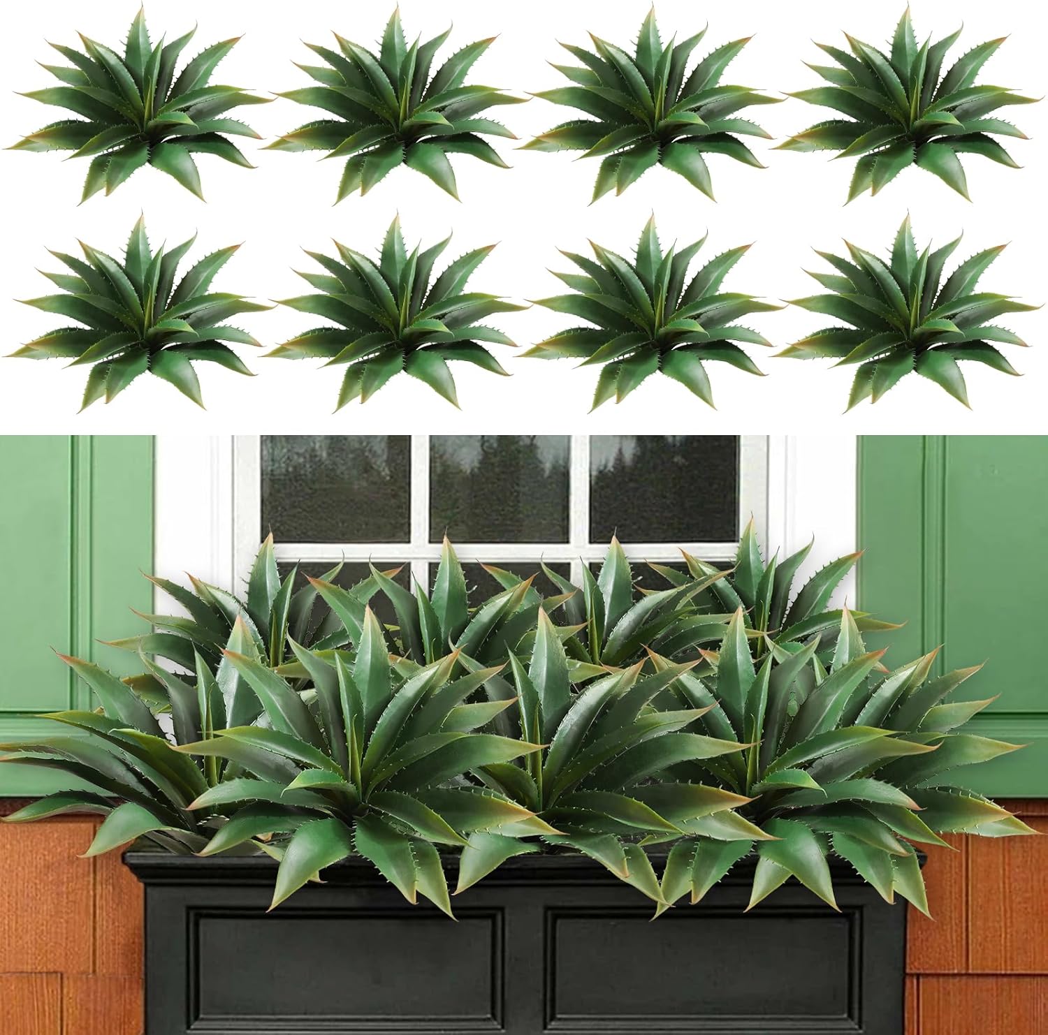 JUSTOYOU Large 12.5" Artificial Succulents Aloe Plants Real Touch Fake Flowers Unpotted for Home Wedding Festival Arrangement (1, Green)