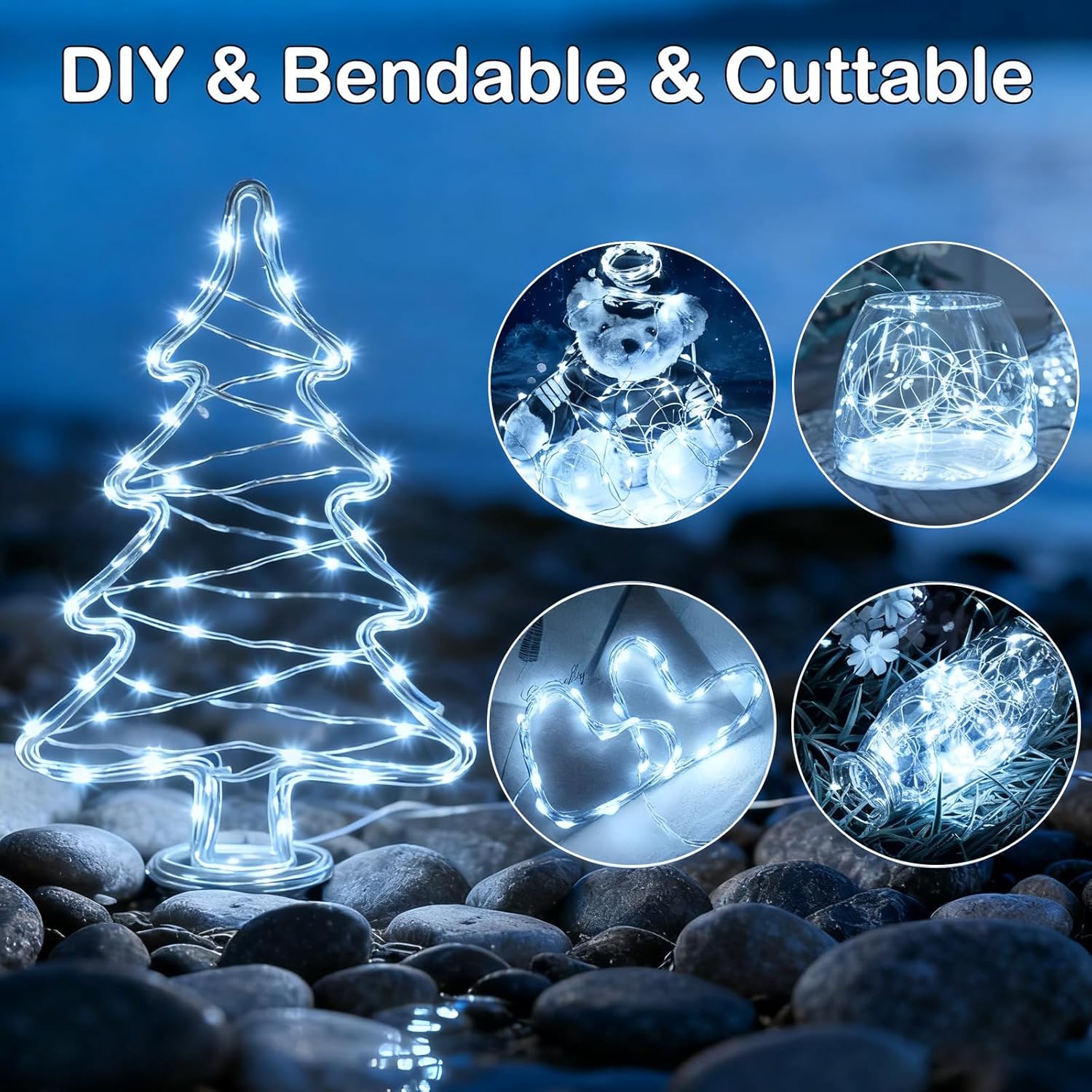 ZNYCYE 10 Pack Fairy Lights Battery Operated，10ft 30 LED String Lights 8 Modes with Timer Waterproof Fairy Lights for DIY Wedding Party Bedroom Mason Jars Christmas Decorations (Cool White)