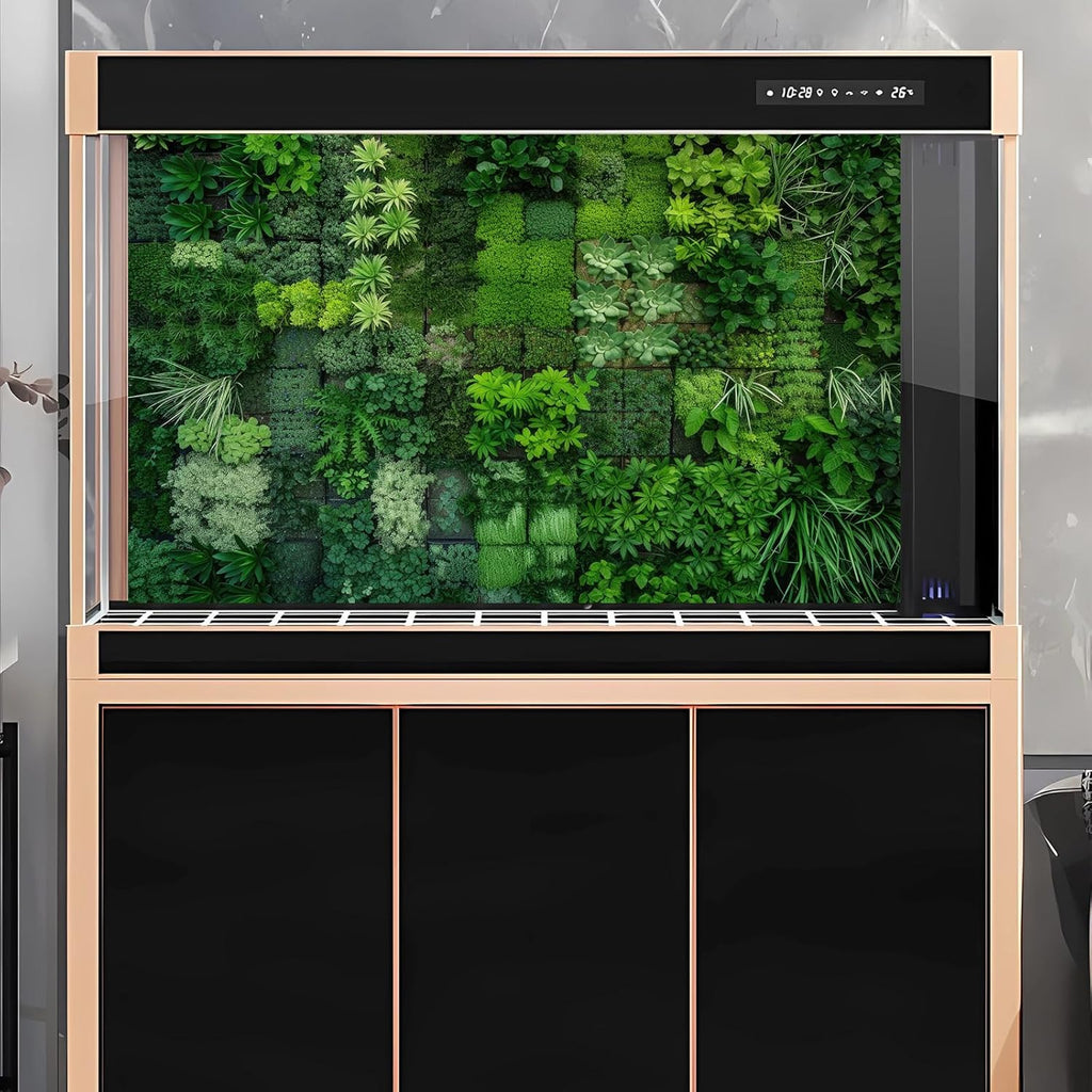 Succulent Plants Aquarium Background Thriving Tropical Green Plants Terrarium Background Sustainable Greenscape Theme Fish Tank Background Natural Green Plants Landscapes Reptile Background 24x12in