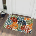 Wonnitar Colorful Washable Rugs 2x3, Tropical Leaves Front Door Entryway Rug, Non-Slip Monstera Bathroom Accent Mat Plant Soft Small Floor Carpet for Indoor Entrance Kitchen Sink Decor