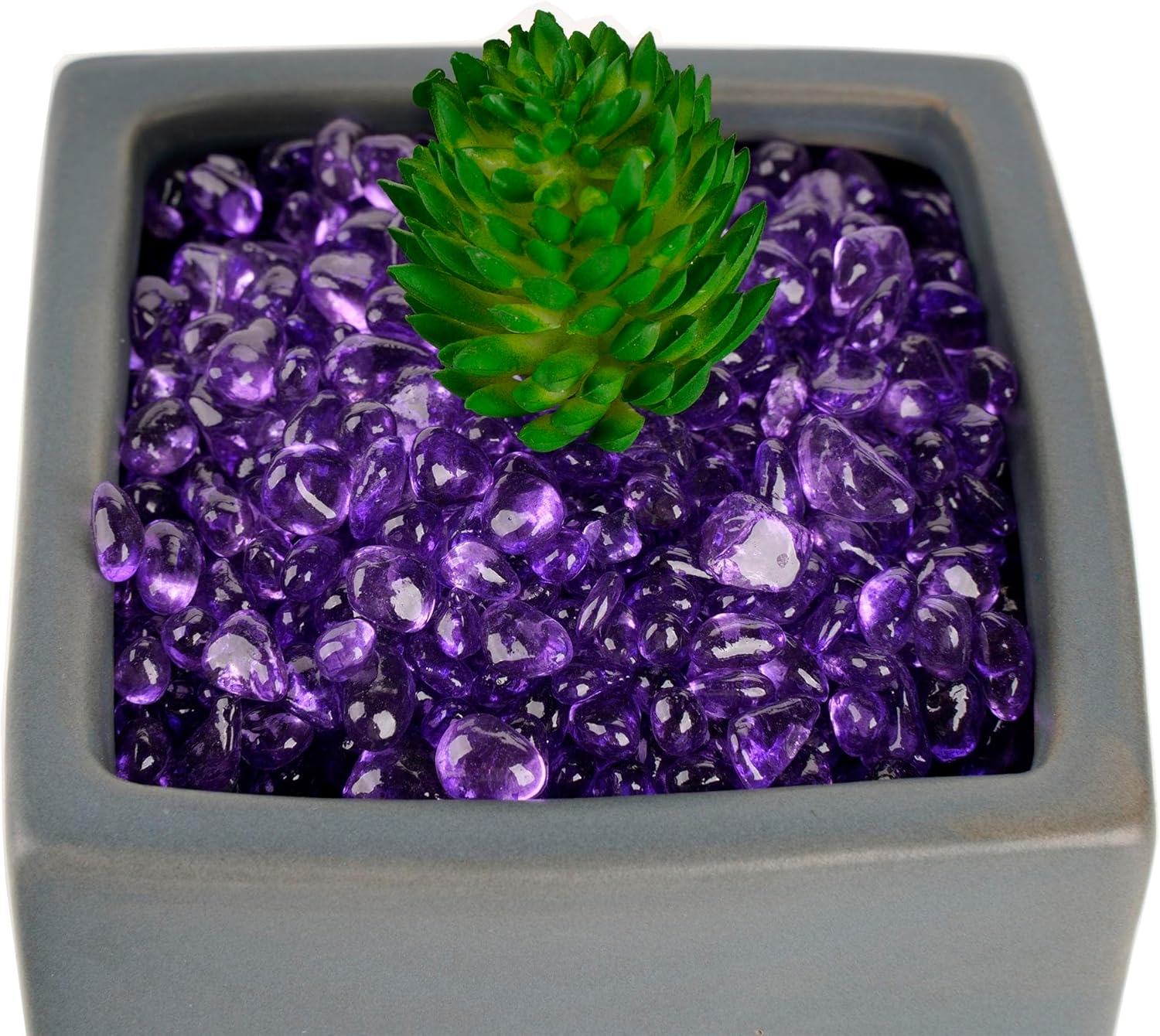 Glass Stones, 1Lb/460g Irregular Sea Glass Dercorative Rocks Non-Toxic Artificial Crystal Pebbles for Aquarium Decoration/Vase Filler/Table Scatter/Handcraft/Jewelry Making/Gems Display, Purple