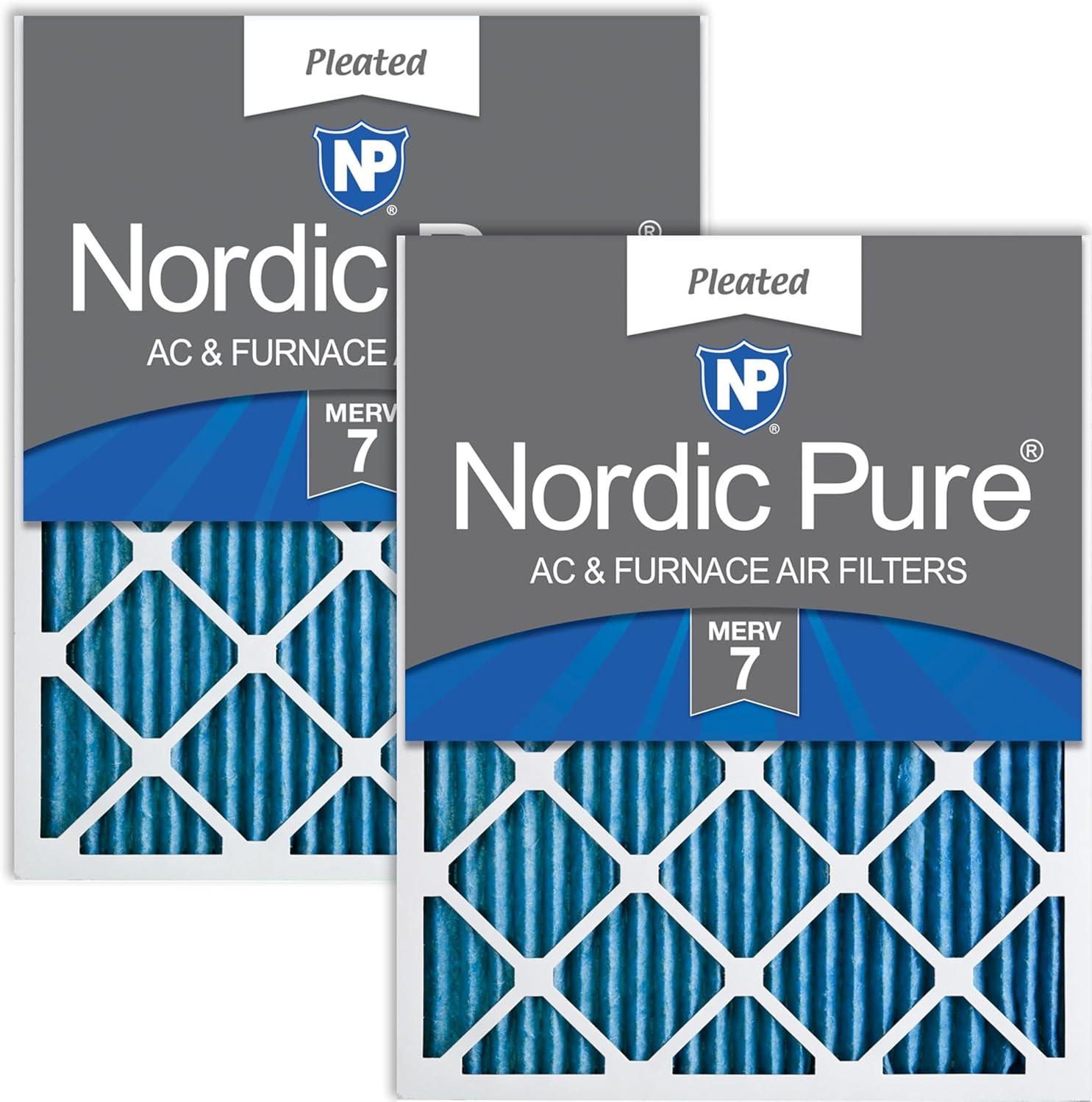 Nordic Pure 20x25x1 (19 1/2 x 24 1/2 x 3/4) Pleated MERV 7 Air Filters 2 Pack