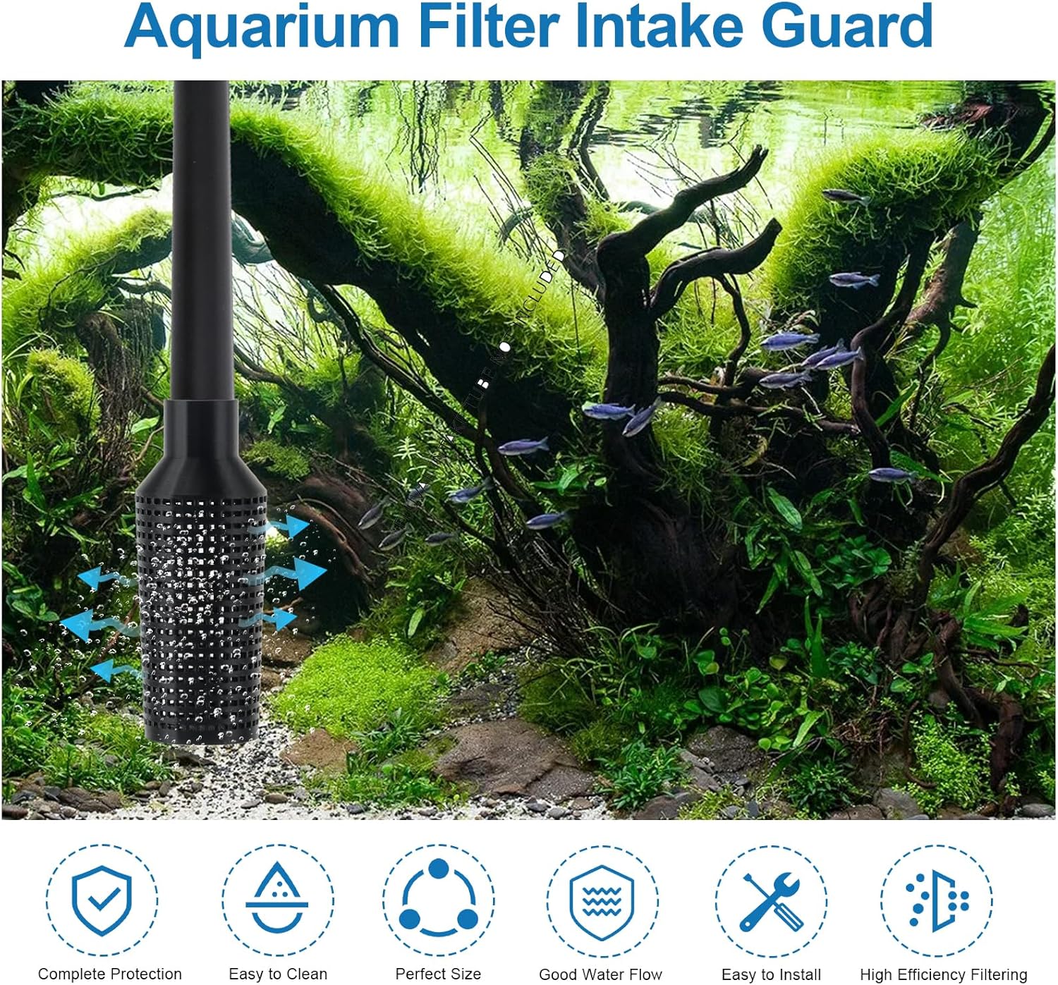 Aquarium Filter Intake Guard, Aquarium Intake Guard Fits for Fluval 107/106/206/207 Models, Fish Safe Filter Cover Aquarium Filter Accessories