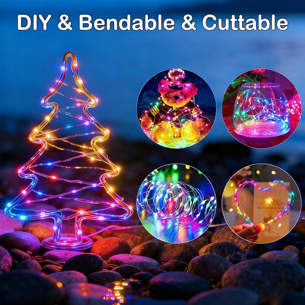ZNYCYE 50 LED Fairy Lights with Timer, 6 Pack 8.2 Ft 8 Modes Battery Operated String Lights, Multi-Color for DIY Wedding Bedroom Mason Jar Vases Table Party Christmas Decoration