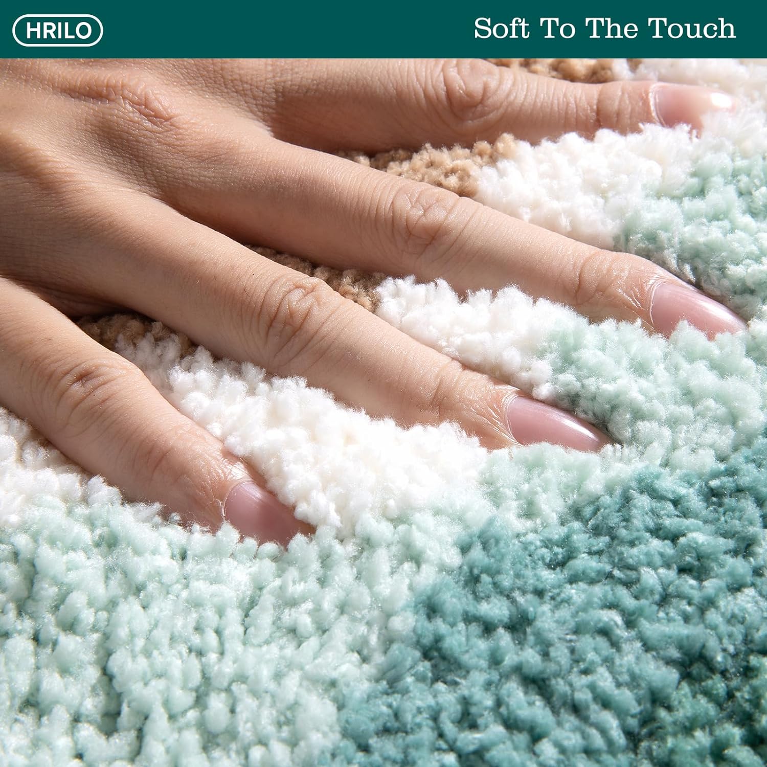 Microfiber Bathroom Rugs, Absorbent Soft Shaggy Carpet Floor Mats for Shower Tub Sink Toilet, Non-Slip Plush Carpet Floor Mats for Living Room Bedroom Kitchen ，Green，24 X 16 Inches