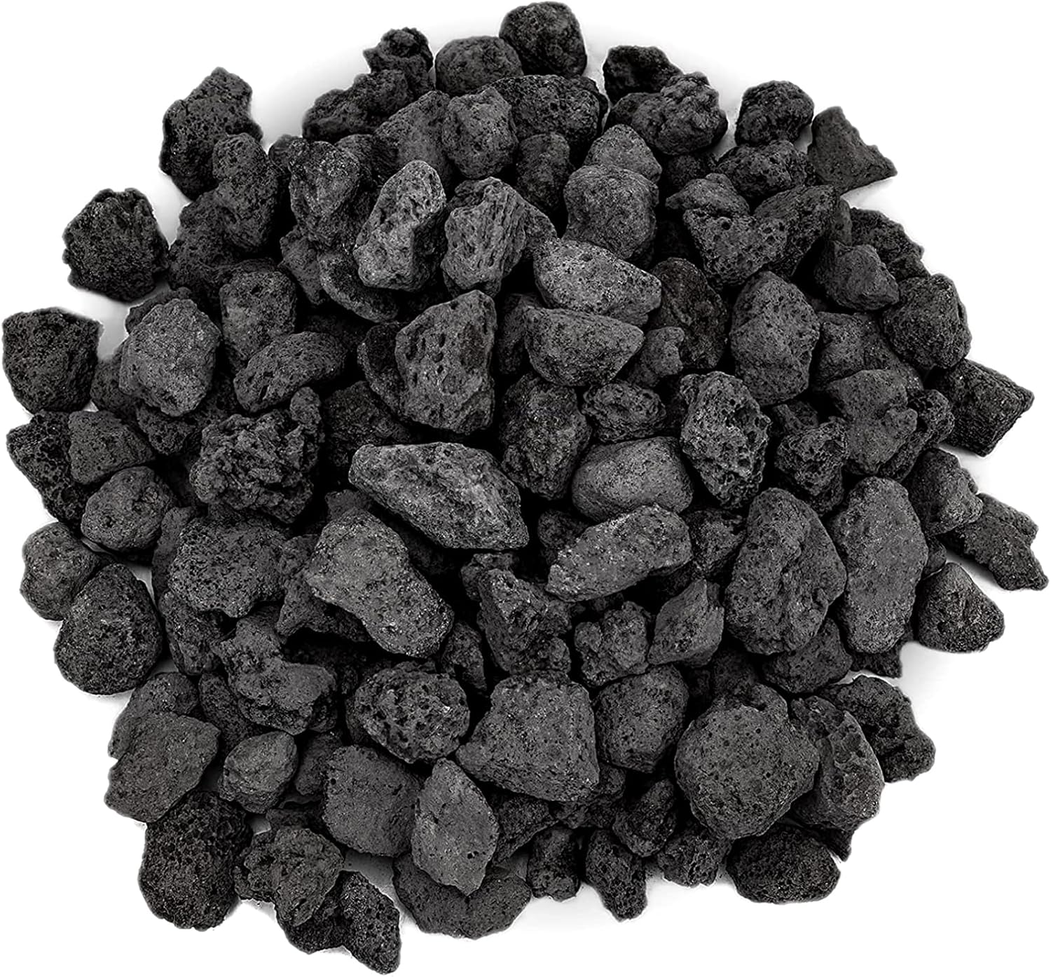 Onlyfire Black Lava Rock 10 Pounds Volcanic Lava Stones for Indoor Outdoor Fire Pits Fireplaces Gas Grill and Landscaping, 0.3-0.6 Inch