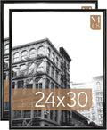 MCS Trendsetter 24x30 Poster Frame Black High-Gloss, Vertical & Horizontal Wall Hanging Large Picture Frame for Photos, Posters & Art Prints (2-Pack)