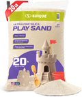 Sun Joe Silica Play Sand for Sandbox, Sensory Table & Garden Spaces, Ultra Fine, 20 Lb Bag - Indoor and Outdoor Natural Craft Accessory for Molding, Digging, Sculpting and Gardening, PLYSAND20