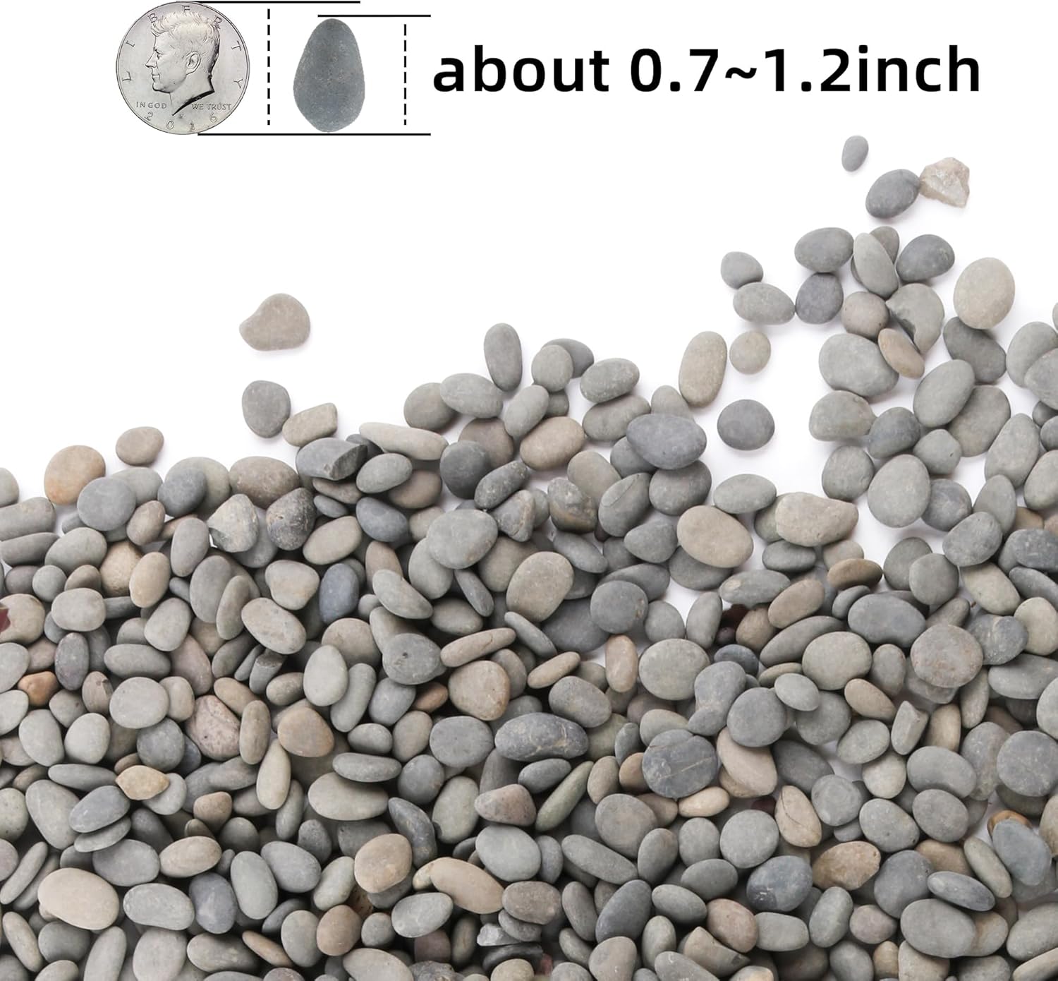 CJGQ 18lb Black Rocks for Plants, Decorative River Rocks for Succulents Cactus Garden Landscaping Outdoor, Mexican Beach Pebbles Aquarium Rocks Gravel for Fish Tank Terrarium