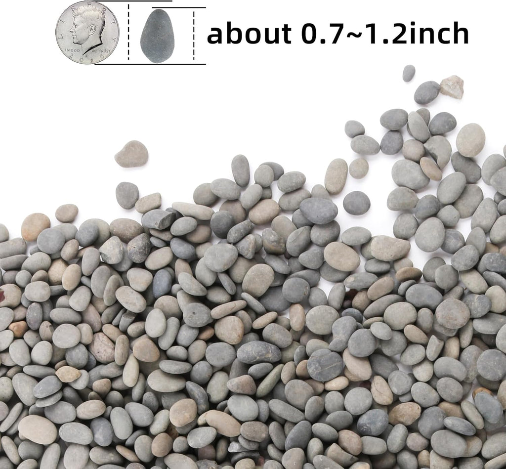 CJGQ 7lb Black Rocks for Plants, Decorative River Rocks for Succulents Cactus Garden Landscaping Outdoor, Mexican Beach Pebbles Aquarium Rocks Gravel for Fish Tank Terrarium