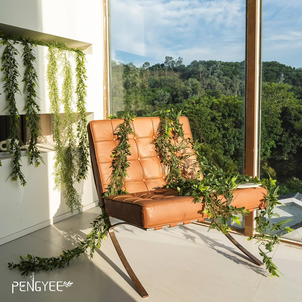 6 Pack 5.57ft Artificial Greenery Garland, Leaf Garland for Room Decor, Garlands for Decoration, Fake Vines Hanging Plants for Home Bedroom Garden Wall Wedding Decor-042