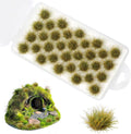 32 Pcs Static Grass Tuft, Model Grass Lowland Shrubs Tuft Terrain Model Artificial Grass for Gaming Terrain Rainforest Diorama Supplies (Early Spring)
