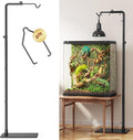 Reptile Heat Lamp Stand Adjustable 21"-62" – Metal Light Holder with Heavy Base for Bearded Dragon, Turtle, Snake, Lizard – Aquarium and Terrarium Heating Lamp Fixture