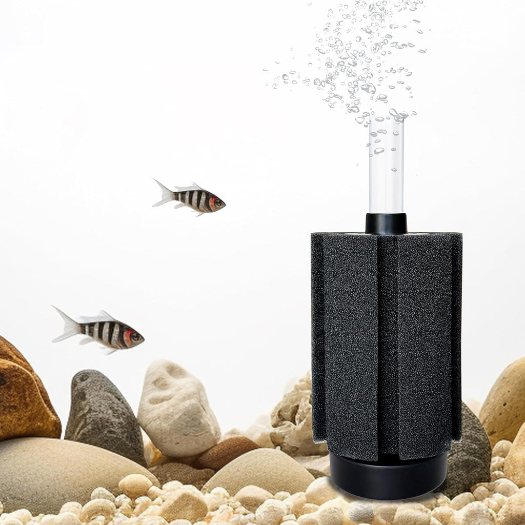 10-50 Gal Sponge Filter with Air Stone and Ceramic Media,Quiet Aquarium Nano Bio Filter Sponge for Betta Fry Shrimp Saltwater Fresh Water Small Fish Tank (S,1 Pack)
