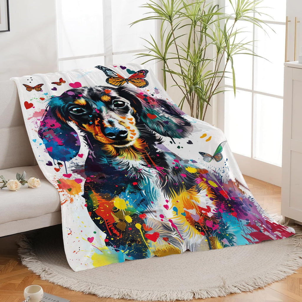 Dachshund Blanket Dachshund Dog Throw Blanket Weiner Dog Gifts for Women Girls Men Boys Kids Adults Super Soft Cozy Plush Fluffy Fuzzy Fleece Blanket Decor 40''X50''