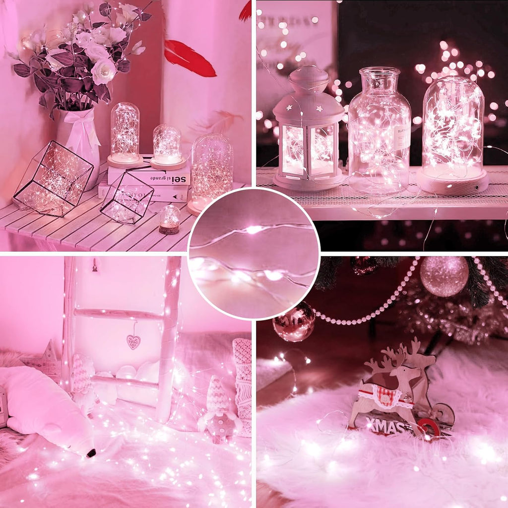 4Pack 80FT 240LED Fairy Lights Battery Operated with Remote & Timer | 8 Modes Twinkle String Lights Battery Powered Indoor Outdoor Waterproof for Bedroom Wedding Classroom Christmas Décor