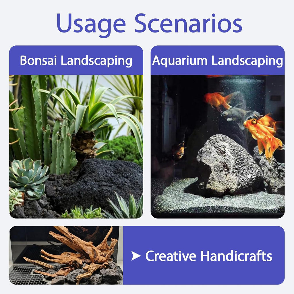 Natural Rocks Black Lava for Fire Pits Aquariums Bonsai 20lb Natural Volcanic Stones Heat-Resistant Decorative Rocks for Indoor or Outdoor Use(4-9inches) 7-9pcs
