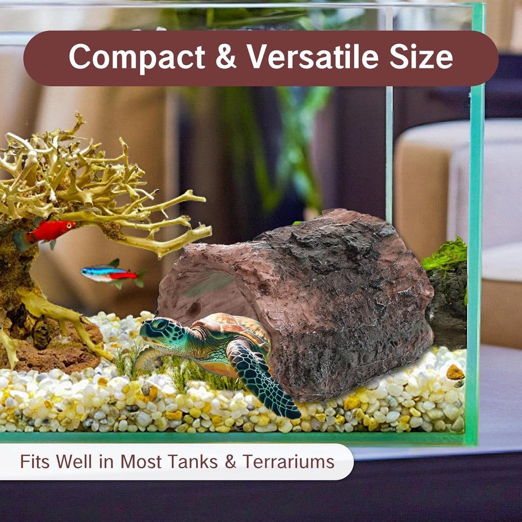 Betta Log Floating Aquarium Hideout Small Cave Decor for Fish Snail Reptile Hiding Spots Terrarium Logs, Beta Fish Hides Hollow Tree Trunk Decoration for Tanks Hide Spaces