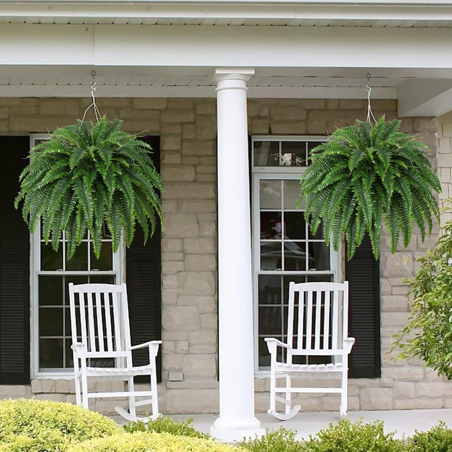 Single Silky Artificial Boston Fern Bush, 43Inch Large Artificial Ferns for Outdoors, Large Faux Ferns Artificial Plants,Suitable for Decorating Office, Living Room Faux Greenery,69Branches