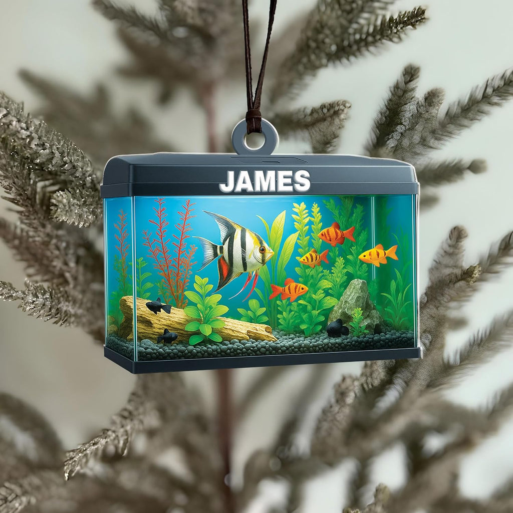 Personalized Aquarium Fish Tank Ornament, Fishes Christmas Ornament, Underwater Aquarium Ornament, Aquarium Decorations for Fish Tank, Gift for Ocean Lovers, Scuba Divers (FT2)