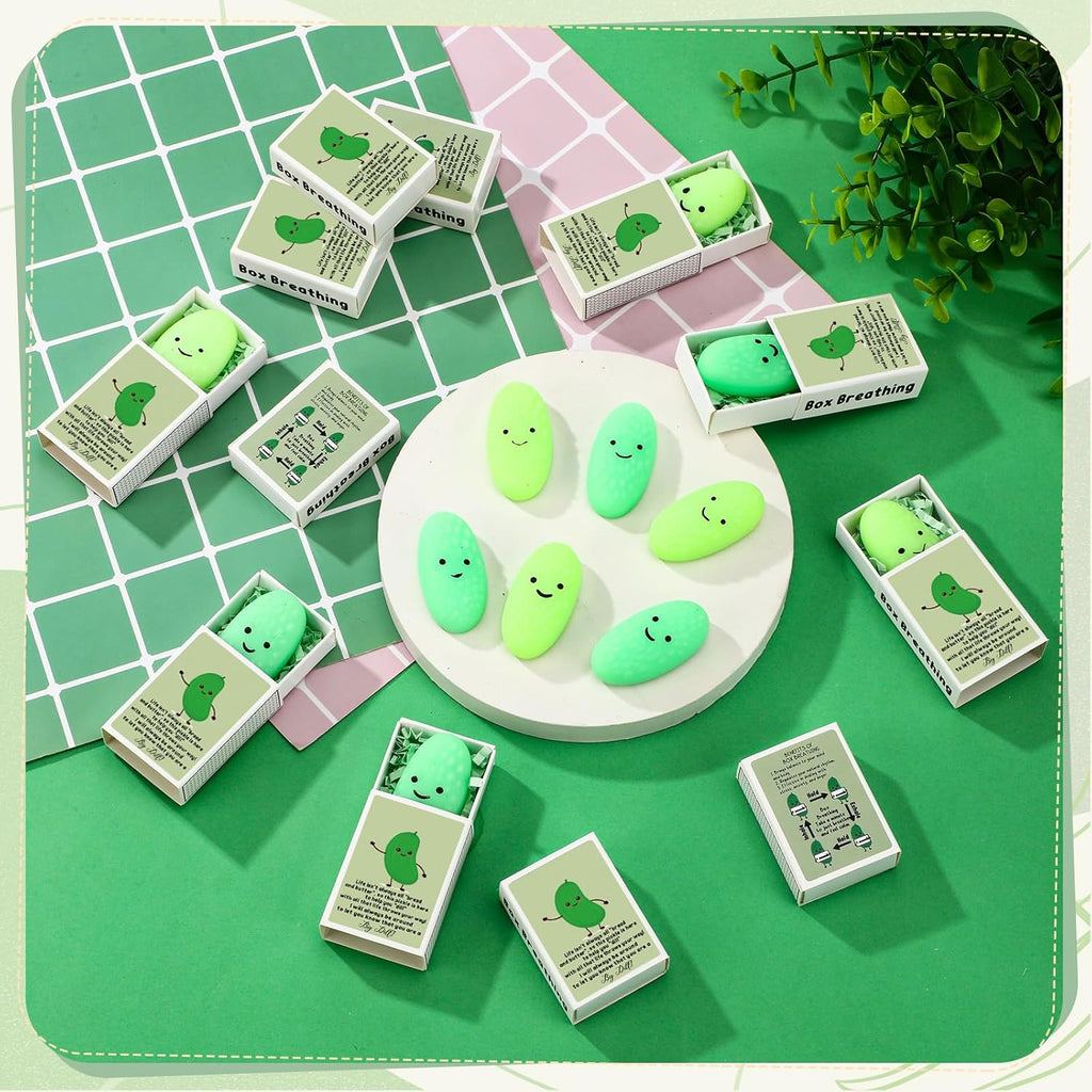 Wettarn 24 Sets Appreciation Pickle Gifts Cute Stress Balls with Support Gift Boxes Adults Party Favors for Employee Coworker Friends Office Positive Relief Toys Stocking Stuffers