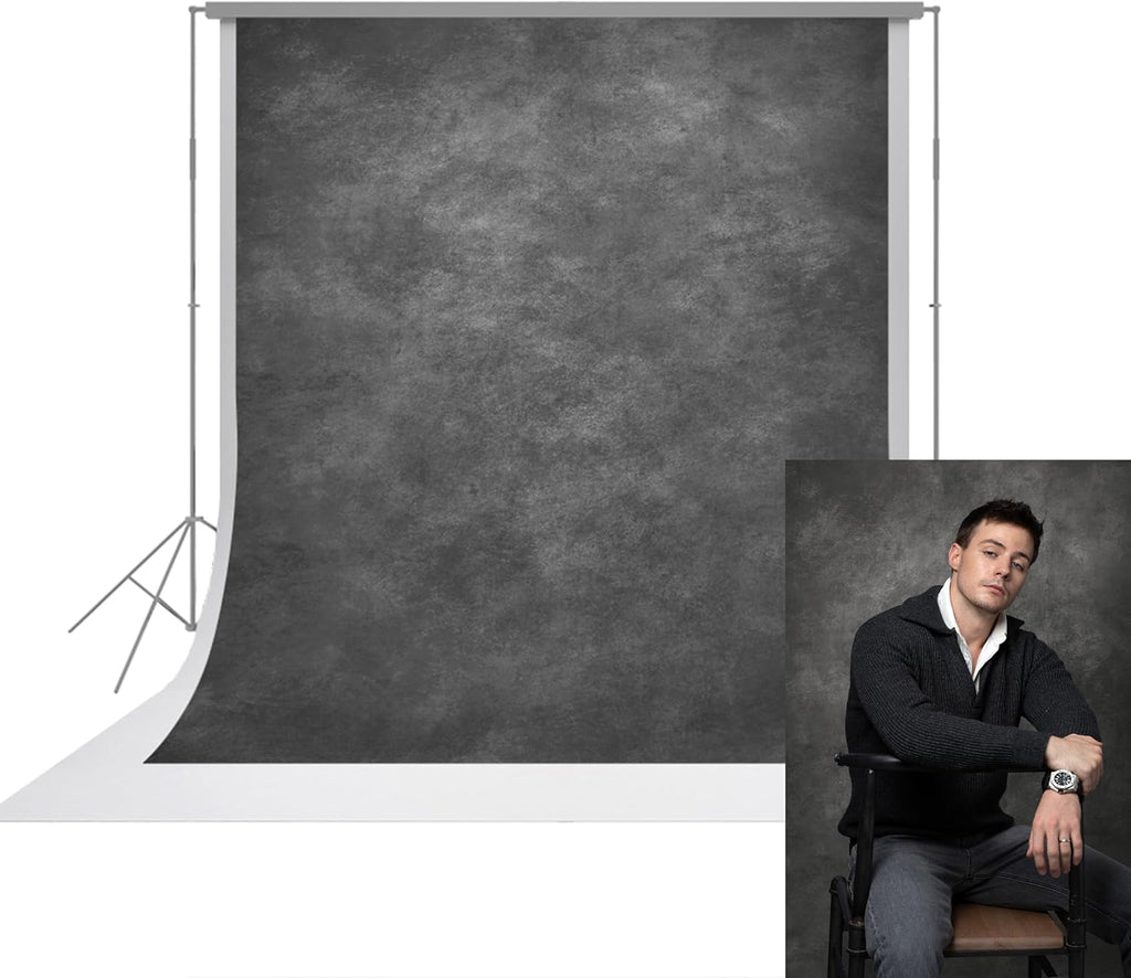 UrcTepics 6×8 ft Grey Fabric Photo Backdrops, Abstract Texture Backdrop for Headshots and Portraits, Photography Background for Studio and Vedio.