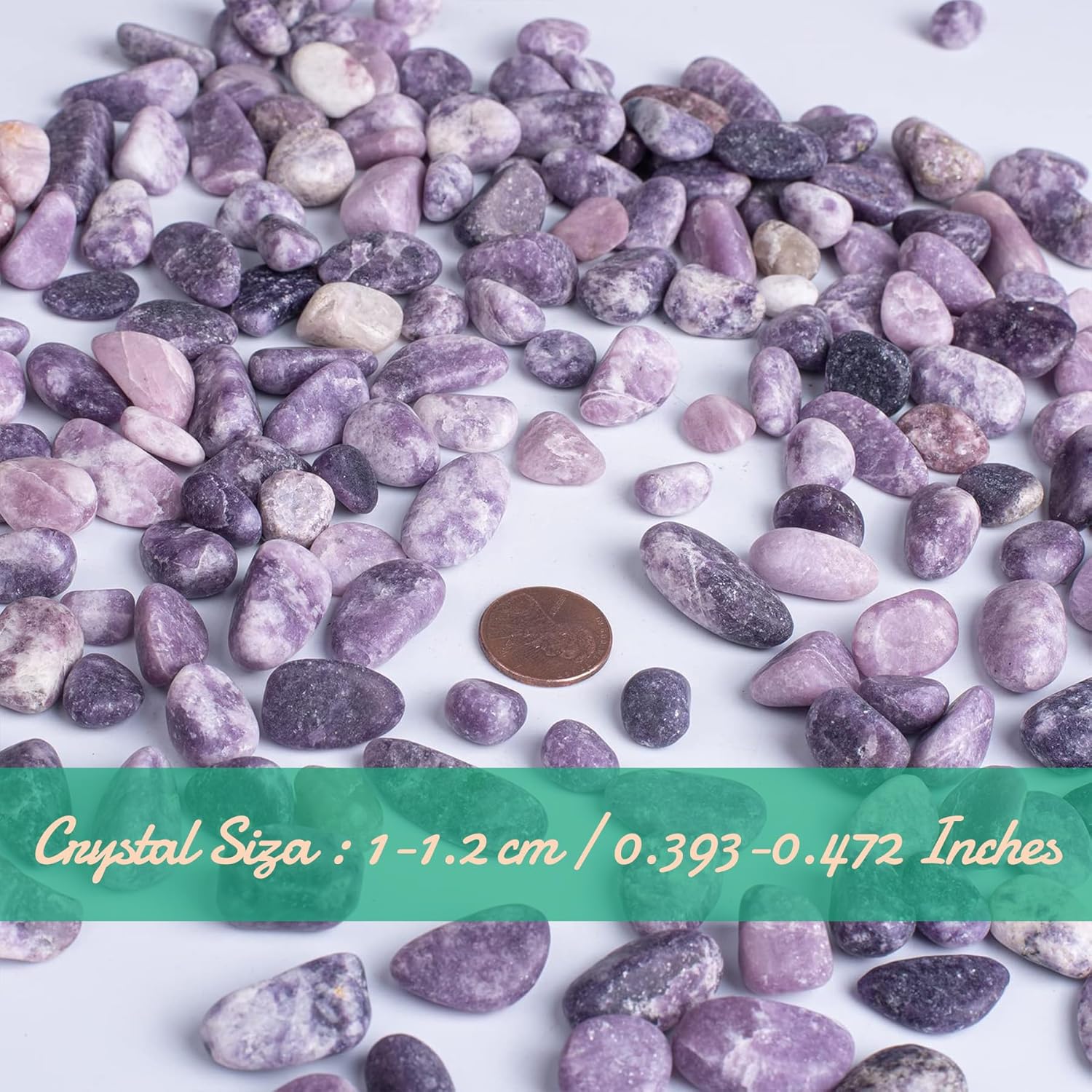 Polished Amethyst Crystal Chips Set, 0.4", 128 Pcs - Handpicked Tumbled Stones and Crystals Bulk for Healing, Reiki, Meditation, Witchcraft and Home Decor