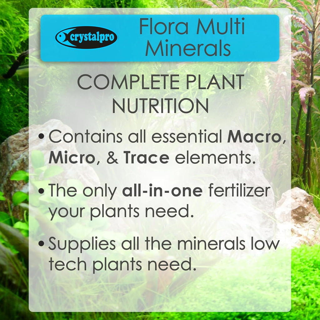 Flora Multi Minerals All in One Aquarium Plant Fertilizer - for Fast Growing Healthy Plants - Plant Food for Root and Leaf Growth- Safe for All Freshwater Livings 4.2 Oz