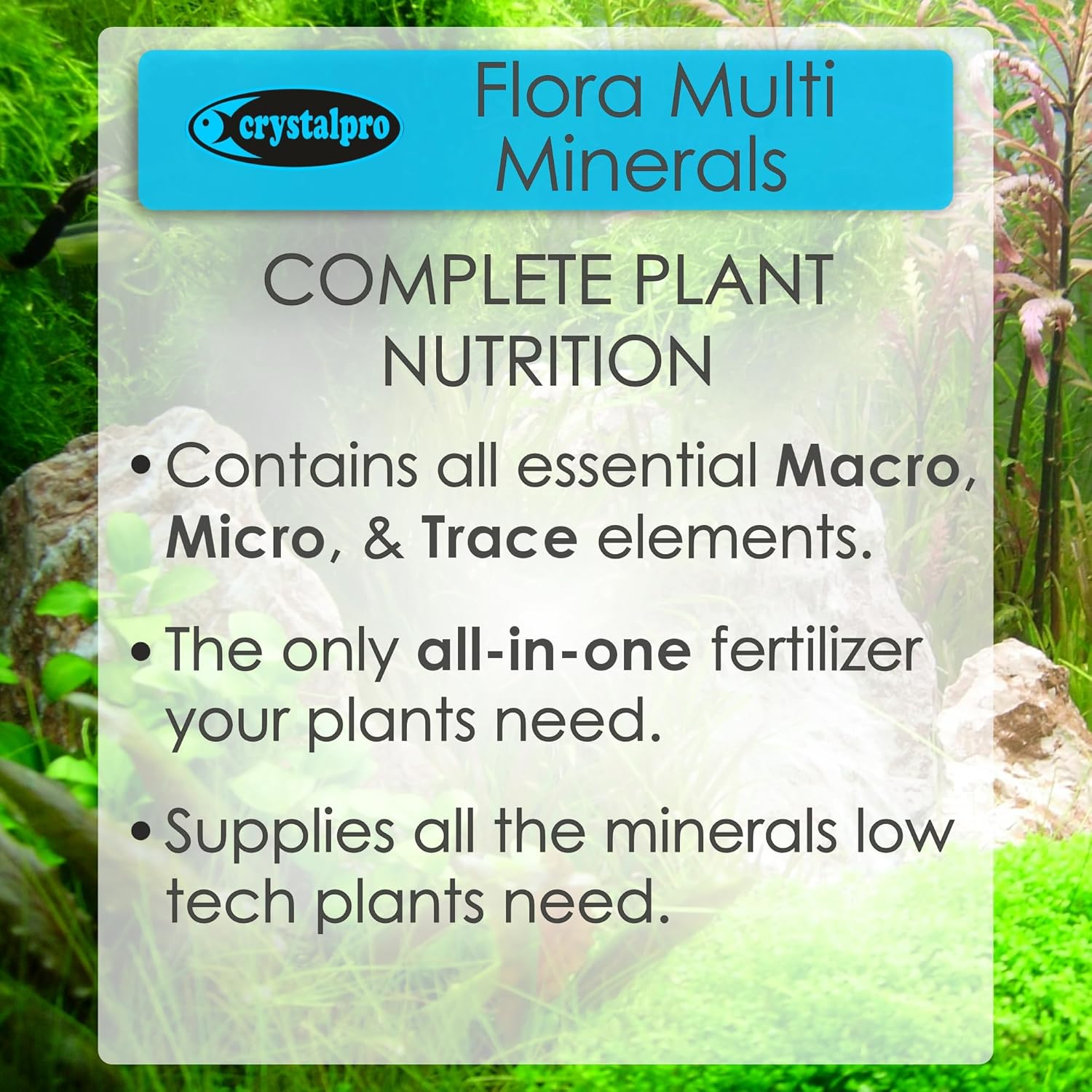 Flora Multi Minerals All in One Aquarium Plant Fertilizer - for Fast Growing Healthy Plants - Plant Food for Root and Leaf Growth- Safe for All Freshwater Livings 4.2 Oz