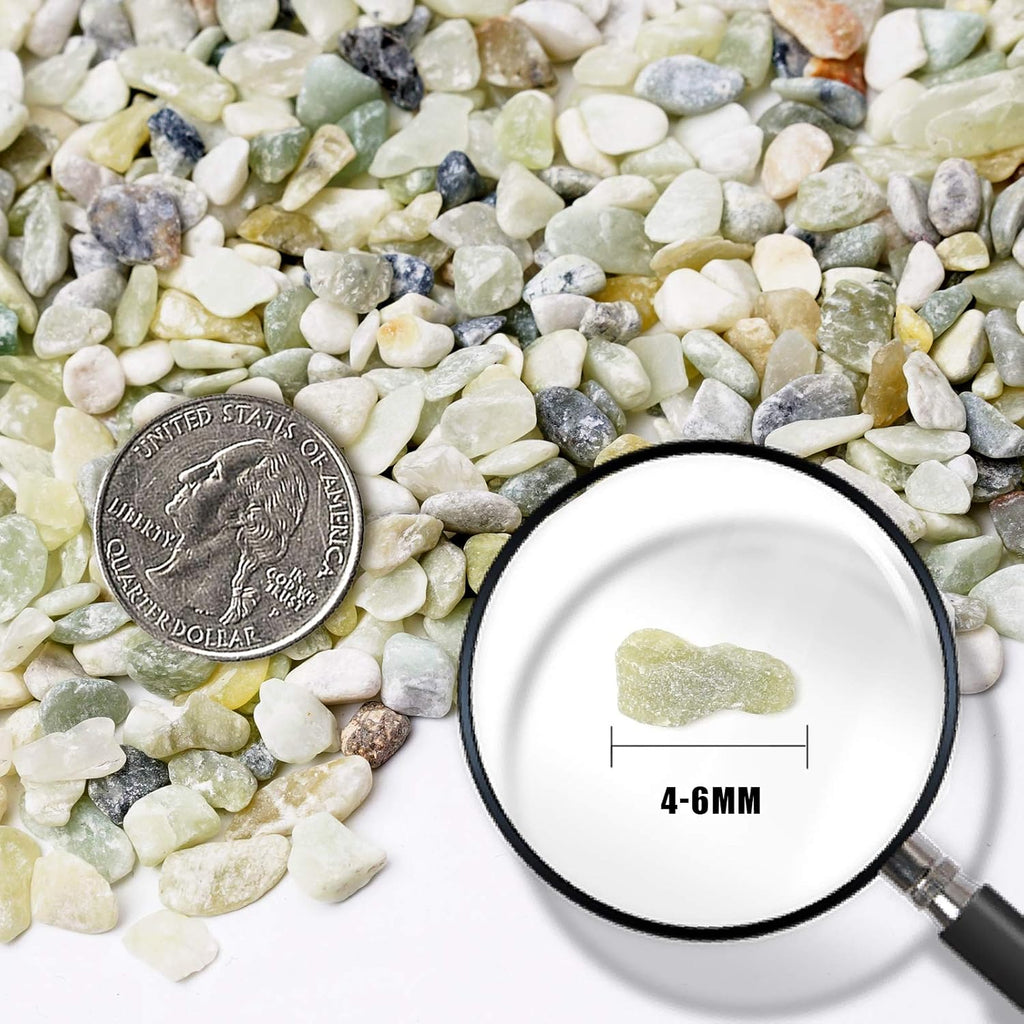 Succulent and Cactus Bonsai DIY Rocks, Jade Bean Pebbles, Natural Decorative Polished Stones Vase Fillers Gravel for Plants，Terrarium, Fairy Gardening, Indoor Outdoor Decor Ornamental Stones.