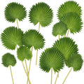 12 PCS Artificial PU Foam Palm Leaves Tropical Fake Greenery for Wedding Bouquet Party Decor Boho Home Centerpieces DIY Floral Arrangements