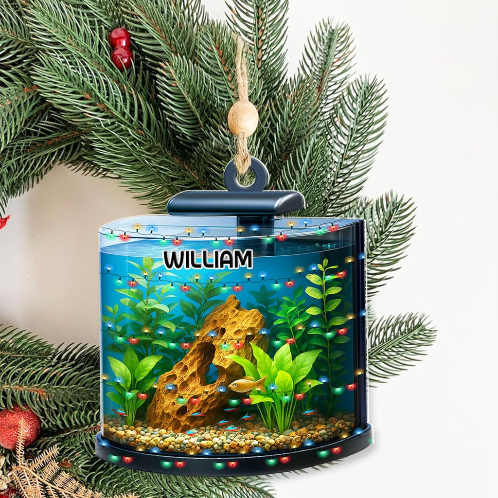 Personalized Aquarium Fish Tank Ornament, Fishes Christmas Ornament, Underwater Aquarium Ornament, Aquarium Decorations for Fish Tank, Gift for Ocean Lovers, Scuba Divers (FT6)