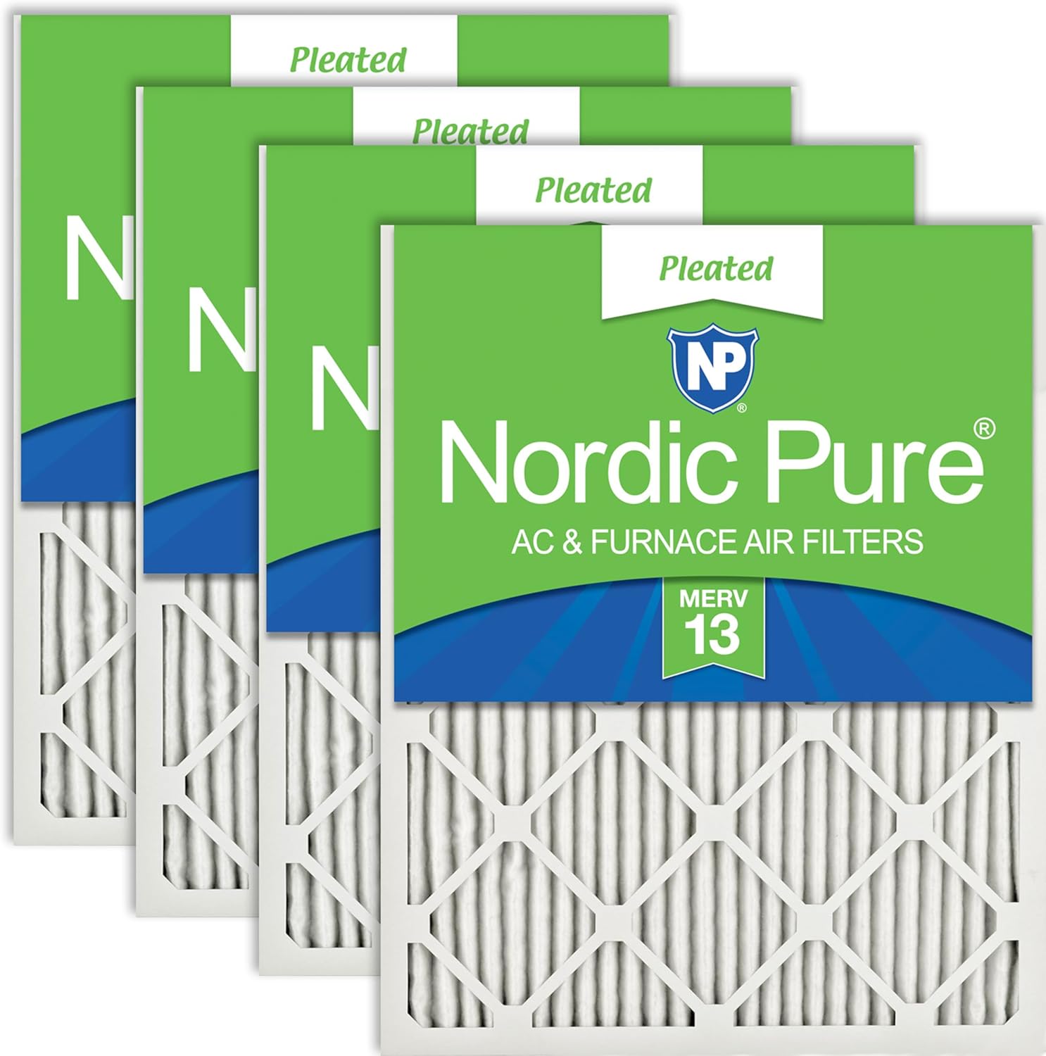 Nordic Pure 20x25x1 (Actual Size: 19 1/2 x 24 1/2 x 3/4) Pleated MERV 13 Air Filters 4 Pack