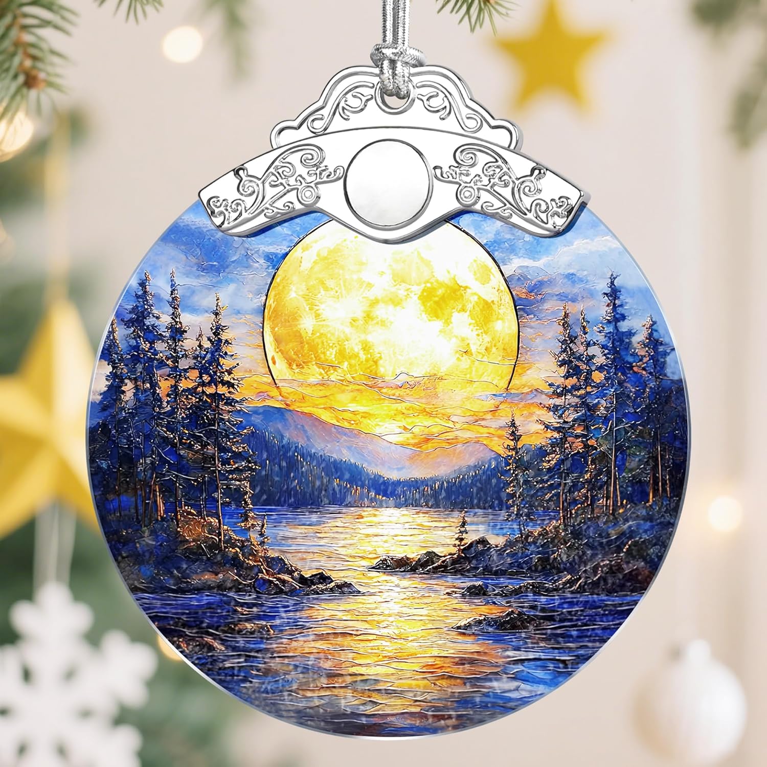 Full Moon Christmas Ornaments, Christmas Decorations, Hanging Ornaments for Tree, Holiday Decor, Holiday & Xmas Gifts, Gifts for Friends, Coworkers, Neighbors