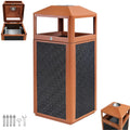 Commercial Square Receptacle Garbage Can with Dome Lid, W/Stylish Panels,Brown, 15 Gallon