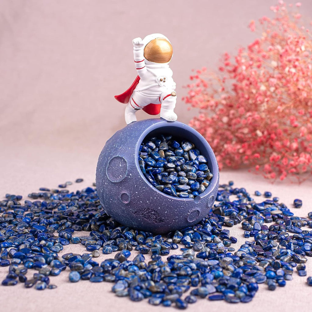 Polished Lapis Lazuli Crystal Chips 200 Pcs - 0.3" 10 oz Tumbled Stone Chips Crushed Sea Glass Stones Healing Reiki Crystal Making Home Decoration