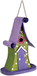 Sunset Vista Designs Country Gardens Getaway Fairytale Decorative Birdhouse, Purple & Green